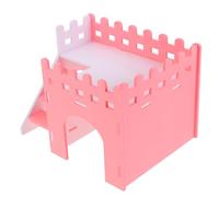 GARVALON Large Pink Double-Layer Hamster House Cage with Bars, Delicate Indoor Hideout for and Dwarf Hamsters, Household Small Animal Habitat