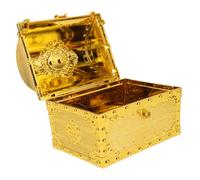 GARVALON Large Plastic Pirate Treasure Chest for Lock Retro Candy and Prize Storage Box for Boys and Birthday Party Favors and Creative Roleplay