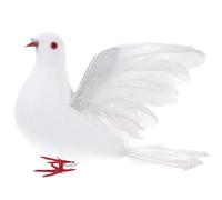 GARVALON Large Wing Artificial White Pigeon Decoration for Wedding and Home, Realistic Peace Dove Bird Ornament with Extended Wings, Suitable for Event and Garden Display