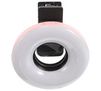 GARVALON Macro Clip-on Ring Light 15x Macro Fill Light for Phone Selfie with Rechargeable Pink Led, Portable Makeup Lighting for Nail Art, Jewelry Close-up Photography and Live Streaming