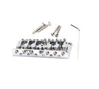 GARVALON Metal Electric Guitar Bridge 78mm T-Style 6-String Saddle Chrome Fixed Bridge for Electric Guitar Parts