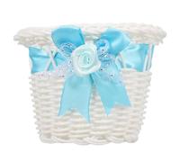 GARVALON Mini Blue Imitation Rattan Wedding Candy Basket, Small Woven Sundries Storage Basket for Party Favors and Home Organization