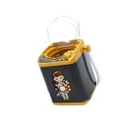 GARVALON Mini Washing Machine Simulated Electric Pretend Play Appliance Black Portable Powder Puff Washer for Boys Without Battery Realistic Rotating Home Laundry Fun