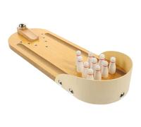 GARVALON Mini Wooden Bowling Set for Seniors, Interactive Desktop Game for Alzheimer’s Activities and Indoor Family Fun, Compact Tabletop Bowling Game