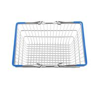 GARVALON Miniature Kids Shopping Basket Small Navy Iron Storage Hamper for Children Pretend Play Party Favors and Toy Organization