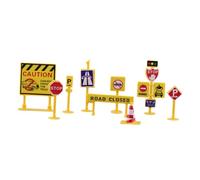 GARVALON Miniature Traffic Barrier Roadblock Signs for Plastic Road Sign Barricades for Educational Play and Traffic Safety Awareness