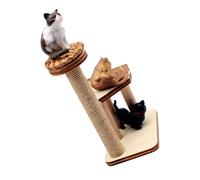 GARVALON Miniature Wooden Cat Tree Model Doll House Cat Tree Kit Mini House Furniture Accessory