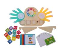 GARVALON Montessori Math Learning for Preschoolers Wooden Finger Counting Frame with Animal Patterns Addition and Subtraction Educational Game for Homeschool and Early Childhood Development