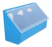 GARVALON Multi-Functional Pigeon Feed Box with Lid Hanging Bird Feeder Anti-Spatter Sturdy Plastic Container for Parrots Small Birds Pigeons 9.8X5.5X3.5 Inch