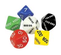 GARVALON Multi-sided Dice Set for Board and Party Games 6pcs Plastic Dice with Random Colors Portable Game Props Suitable for Dnd and Tabletop Role-playing