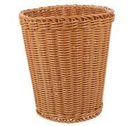 GARVALON Multi Use Woven Trash Can Basket Rustic Boho Style Desktop Waste Bin for Sundries Storage Lightweight Rattan Basket for Home Organization and Fruit Storage