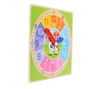 GARVALON Multicolor Wooden Math Teaching Clock for Educational Learning for Enhances Cognitive Skills Logical Thinking and Color Recognition