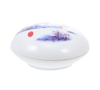 GARVALON Multipurpose Chinese Calligraphy Red Ink Pad with Ceramic Case and Lid, Lightweight and Safe Use Ink Stamp Pad for Calligraphy and Artworks, Blue Colour Suitable for Traditional