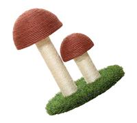GARVALON Mushroom Shaped Cat Scratching Post Sisal Board Coffee Color Cat and Scratcher and Kittens Sturdy and Scratch Plaything