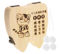 GARVALON My First Tooth Box Wooden Kids Keepsake Box, Tooth Collection Organizer for Boys and Girls, Smooth Surface, Lightweight, Compact Portable Teeth-Shaped Souvenir Storage