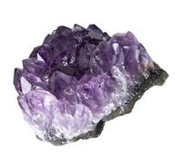GARVALON Natural Amethyst Crystal Cluster Decorative Stone Handmade Irregular Ornament for Desktop Decor Wear-Resistant Material Unique Color and Shape for Crafts and Home Styling
