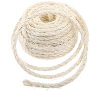 GARVALON Natural Bleached Sisal Cat Scratching Rope 6Mm X 10M, Heavy-Duty Replaceable Hemp Twine for Cat Tree Scratcher Post, Sturdy DIY Pet Supplies for Daily Use