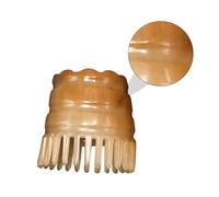 GARVALON Natural Ox Horn Shampoo Brush Small Lightweight Handmade Scalp Massage Comb for Gentle Detangling Travel Use Anti-Static Hair Tool Random Color