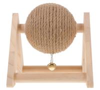 GARVALON Natural Sisal Cat Scratching Ball for Kittens and Small Pets Stable Base Chew and Scratch Relief for Cats Rabbits Bunnies Guinea Pigs Indoor Interactive Claw Trainer