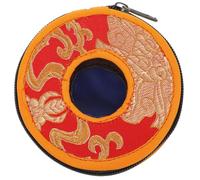 GARVALON Nepal Handmade Meditation Bell Carry Case Medium 10cm Diameter Copper Protective Storage Pouch for Tingsha Cymbals and Buddhist Finger Bells, Travel Cymbal Holder