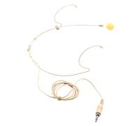 GARVALON Omnidirectional Condenser Microphone Earhook Headset with Screw Lock Connector Wired Audio Headphones Mic for Presentations Performances Public Speaking Beige