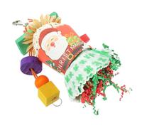 GARVALON Parrot Toy Hanging Natural Chewing Foraging Bird Cage Toy Blocks Random Christmas Theme Pet Bird Funny Practical Random Color