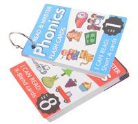 GARVALON Phonics English Word Cards with Smooth Learning Flashcards and Metal Rings for Childrens Spelling Memory and Strategic Thinking Development Random Cover