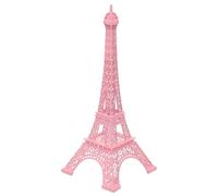 GARVALON Pink Eiffel Tower Figurine Decorative Collectible Souvenir for Home Table Decor Cake Topper Party European Architecture Model
