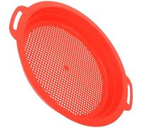 GARVALON Portable Beach Sand Sifter Handheld Red Plastic Sand Sieve for Outdoor Sandbox Play and Summer Beach Games