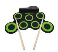 GARVALON Portable Hand Roll-up Drum Kit USB Electronic Drum Set with Realistic Silicone Pads Pedal-controlled Hi-hat Headphone Output for Quiet Practice Suitable for Beginners and Music