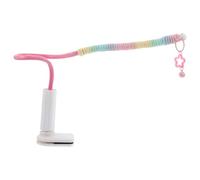GARVALON Portable Pink Parrot Standing Perch Desktop Bird Perch Stand for Training and Interaction, Tabletop Bird Playground Platform for Home and Party Use