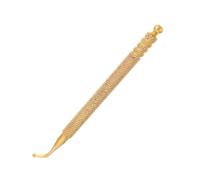 GARVALON Pure Copper Curved Head Ear Point Probe Acupressure Pen for Auricular Point Massage Manual Ear Seeds Acupuncture Tool for Precise Pressure and Safe Home Therapy