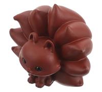 GARVALON Purple Clay Fox Tea Pet Ornament Creative Kung Fu Tea Tray Accessory for Desk Home Office Decor Unique Sculpture