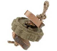 GARVALON Rabbit Chew Ball and Wooden Hanging Molar Toy for Teeth Grinding, Natural Wooden Pet Chewing Plaything for Hamsters, Guinea Pigs, and Rabbits, Suitable for Small Animal Cages