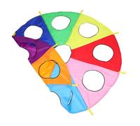 GARVALON Rainbow Parachute Game Umbrella for Outdoor Group Play Early Learning Pounding Enhances Reflexes Hand-eye Coordination Safe Sensory Training