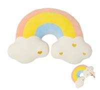 GARVALON Rainbow Shape Plush Throw Pillow Soft Decorative Rainbow Cushion for Bedroom Office Cloud Doll Home Decor