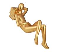 GARVALON Reader Statue Abstract Book Shelf Decor Resin Craft Art Sculpture for Living Desktop