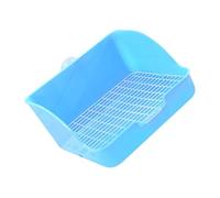 GARVALON Rectangular Rabbit Potty with Detachable Mesh Splash Bunny Litter Box for Guinea Pigs and Hamsters Easy Clean Pet Toilet Tray with Rounded Edges for Foot Safety