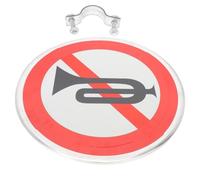 GARVALON Reflective No Horn Sign 40Cm Yard Decorative Traffic Prohibition Sign for Garden and Home Outdoor Use