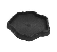 GARVALON Reptile Food and Water Dish with Stable Base Natural Rock Texture Feeding Bowl for Tortoises Lizards Bearded Dragons Amphibians Dual Use Terrarium Accessory