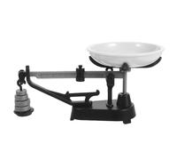 GARVALON Retro Miniature Dollhouse Balance Scale Vintage Black Tiny Mechanical Scale Prop Compact Doll Accessories for Realistic Dollhouse Decorations Portable Old-fashioned