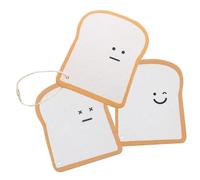 GARVALON Reusable Dish Sponge Set 3pcs, Kitchen Scrub Sponges with Toast Pattern Print, Absorbent Wood Pulp Cotton Material, Multi-Function Cleaning for Daily Kitchen and Wok Use