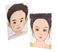 GARVALON Reusable Silicone Face Painting Practice Board Set, 2 Pieces Face Paint Stencils with Realistic Facial Features, Washable Makeup Practice Tool for Beginners