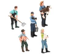 GARVALON Role Play Farmer Model Toys 5pcs Farm Set Farmer Figures Boys and Girls Farm Layout Accessories Simulation