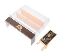 GARVALON Scale Plastic Mini Kitchen Decor for Dollhouses Lightweight Brown Bakery Display Realistic Dessert Stand for Tiny Baking Accessories