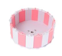 GARVALON Silent Hamster Exercise Running Wheel 18.5cm Large Pink White Quiet Wheel for Hamsters and Squirrels Pet Fitness