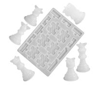 GARVALON Silicone Chess Mold Kit for DIY International Chess Pieces Flexible Epoxy Casting Moulds with King Queen Knight Rook Pawn Shapes Creative Craft for Teen and Adult Chessboard Games