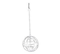 GARVALON Silver Stainless Steel Grass Rack Ball Pet Feeder for Rabbits Hamsters Guinea Pigs Small Animal Hay Holder Reusable Pasture Grass Container Cage Cleaner and Exercise