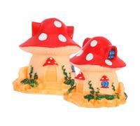 GARVALON Simulated Mushroom House Decoration Mini Mushroom House Fine Workmanship and Sturdy PVC Material 4X4X4Cm for Reptile Box Decor and Garden Scene Layout