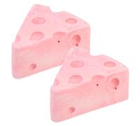 GARVALON Small Pets Calcium Molar Stones 2Pcs Cheese Chew for Hamsters Rabbits Guinea Pigs Dental Care and Foraging Fun